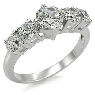 Šperky4U Ocelový prsten zdobený zirkony - velikost 49 - AL-0004-50