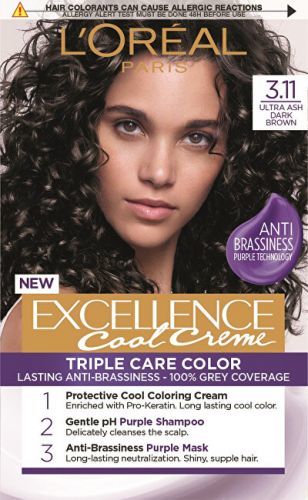 L'Oréal Paris Permanentní barva na vlasy Excellence Cool Creme 4.11 Ultra popelavá hnědá