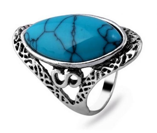 Velký dámský prsten s tyrkysem