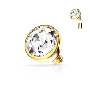 Šperky4U Náhradní kamínkem k labretě, průměr 3 mm, čirá barva - ND011GD-02C