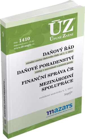 ÚZ č. 1410 - Daňový řád 2021, Finanční správa, Daňové poradenství, Platby v hotovosti