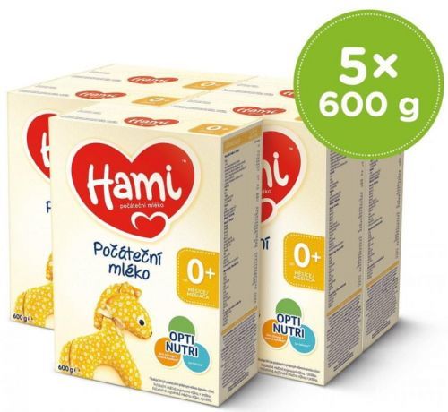 Hami 0+ počáteční kojenecké mléko 5x 600 g