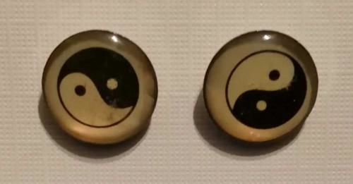 Jing jang - náušnice z oceli