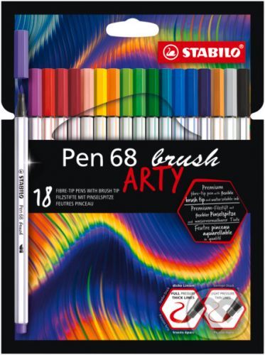 STABILO Pen 68 brush - ARTY - balenie 18 ks - STABILO