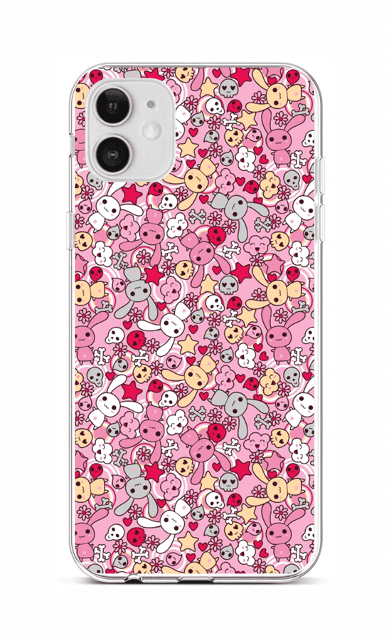 Kryt TopQ iPhone 12 silikon Pink Bunnies 55318