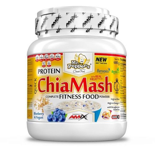 Amix Mr.Popper's Protein ChiaMash, borůvka a jogurt, 600g