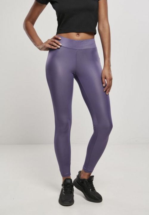 Ladies Imitation Leather Leggings - darkduskviolet 3XL