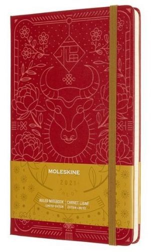 Moleskine Čínský zápisník Rok Buvola červený L, linkovaný