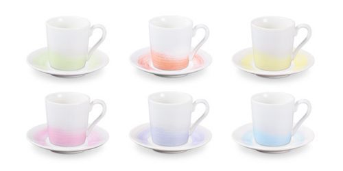 Šálek na espresso s podšálkem myCOFFEE, 6 ks, Pastels