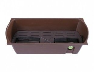 Nohelgarden Truhlík samozavlažovací FLORA s knoty plastový hnědý 60cm