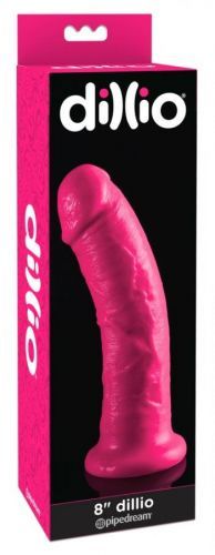 Dillio 8 - adhesive sole, lifelike dildo (20cm) - pink