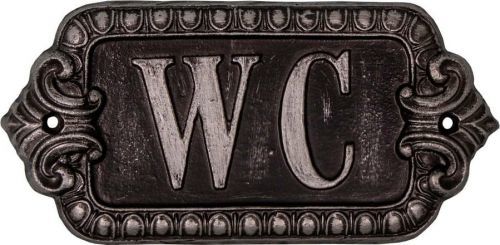 Kovový symbol na toaletu Antic Line Plaque, délka 17,5 cm