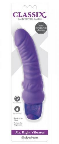 Classix Mr. Right - beginner penis silicone vibrator (purple)