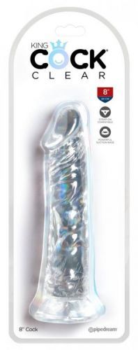 King Cock Clear 8 - adhesive sole, large dildo (20cm)