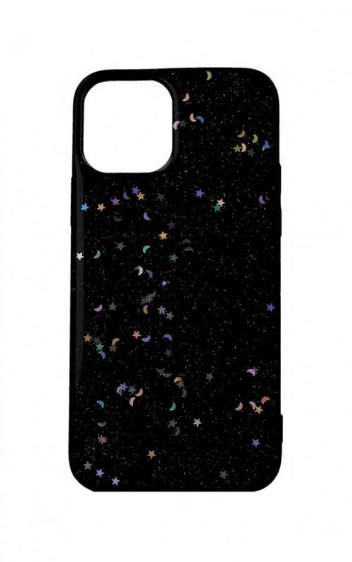 Obal TopQ iPhone 12 Glitter Star černý 55218