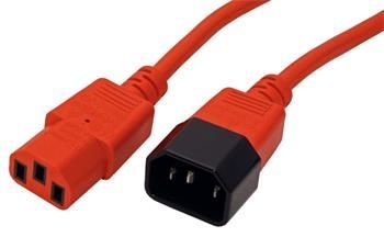Roline Kabel síťový prodlužovací IEC320 C14 - IEC320 C13, 3m, červený