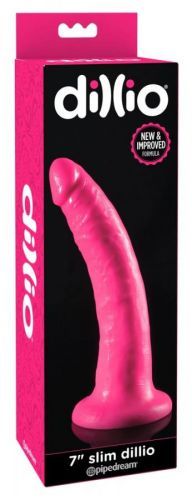 Dillio 7 - adhesive, lifelike dildo (18cm) - pink