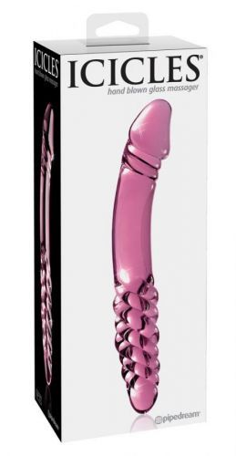 Icicles No. 57 - penis double-ended glass dildo (pink)