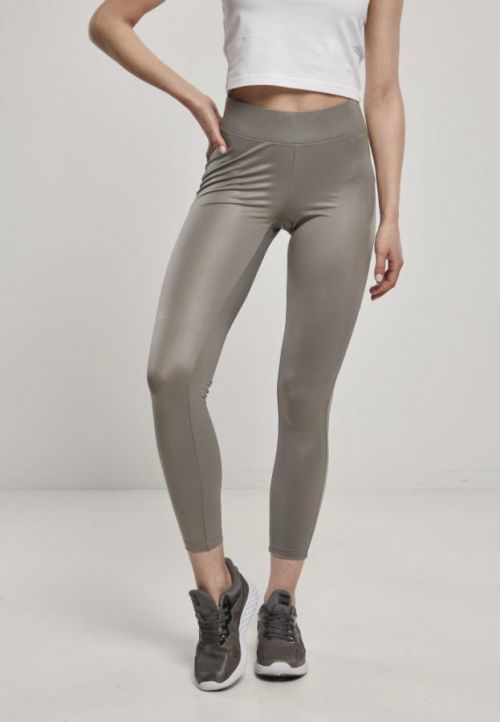 Ladies Imitation Leather Leggings - asphalt 3XL