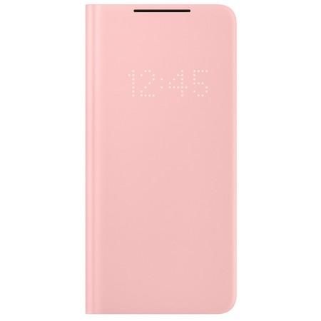 Pouzdro na mobil flipové Samsung LED View na Galaxy S21+ - růžové