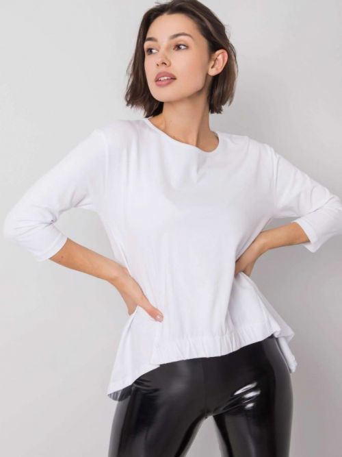 DÁMSKÉ BÍLÉ TRIČKO S PRODLOUŽENÝMI ZÁDY RV-BZ-5956.04-WHITE Velikost: S