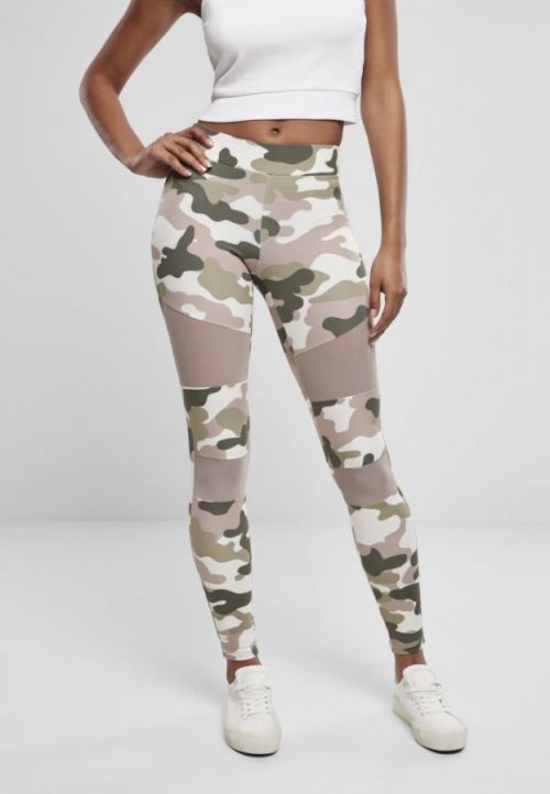 Ladies Camo Tech Mesh Leggings - duskrose camo 3XL