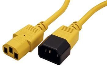 Roline Kabel síťový prodlužovací IEC320 C14 - IEC320 C13, 3m, žlutý