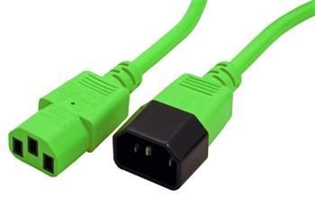 Roline Kabel síťový prodlužovací IEC320 C14 - IEC320 C13, 3m, zelený
