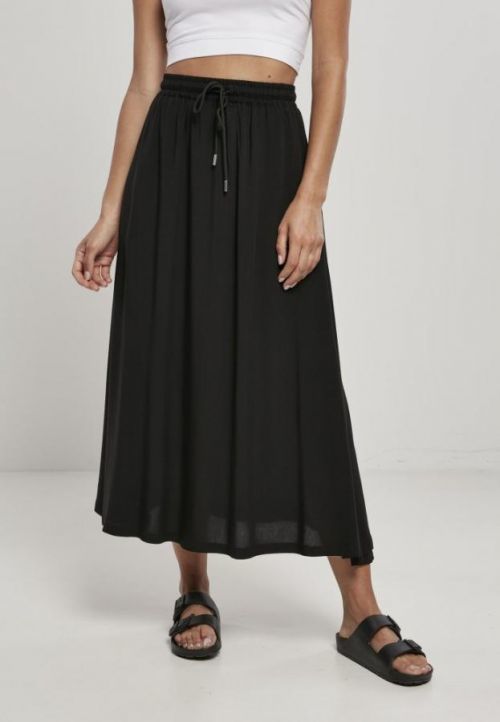 Ladies Viscose Midi Skirt - black 3XL