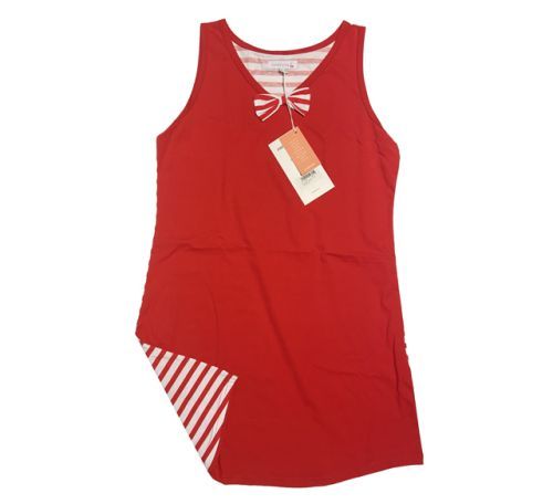 Dámská noční košile LA2149AB červenobílá - Noidinotte - L - červeno-bílá