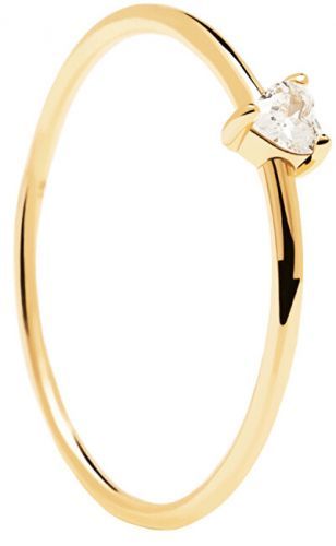 PD PAOLA Minimalistický pozlacený prsten se srdíčkem White Heart Gold AN01-223 50 mm