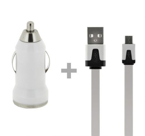 Autonabíječka 4-OK + Datový kabel USB, 1AMP, bílá