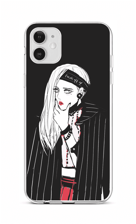 Kryt TopQ iPhone 12 silikon Dark Girl 55270
