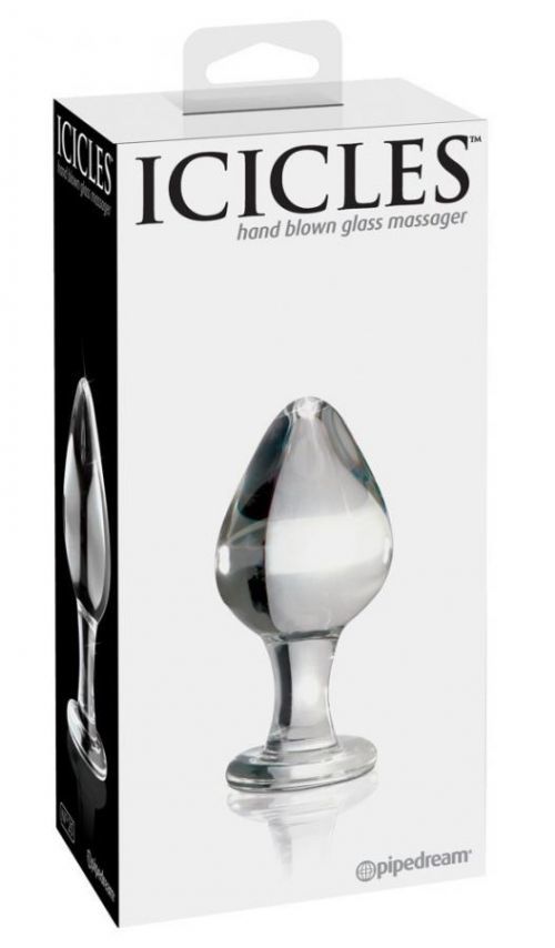 Icicles No. 25 - conical, glass anal dildo (transparent)