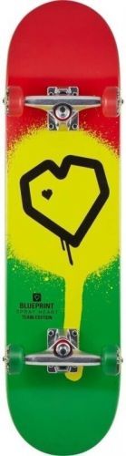 Blueprint Spray Heart 8'' V3 Skateboard Complete Rasta