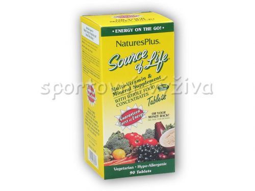 Natures Plus Source of Life Multi-Vitamin + Mineral 90 tb. + CellEx Unlimited Sachets 26g akce
