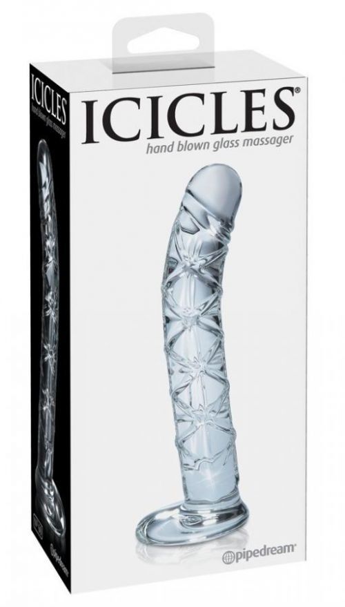 Icicles No. 60 - mesh penis glass dildo (transparent)