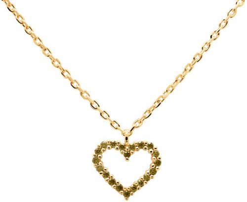 PD PAOLA Něžný pozlacený náhrdelník se srdíčkem Olive Heart Gold CO01-223-U (řetízek, přívěsek)