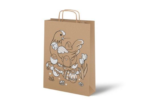 MFP 5251293 Taška velikonoční papír hnědý s uchem 22x28x10cm