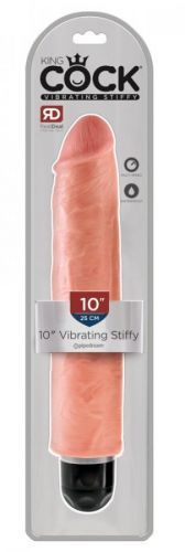 King Cock 10 Stiffy - waterproof, lifelike vibrator (25cm) - natural