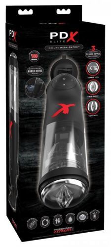 PDX Deluxe Mega-Bator - cordless, rotating, up and down masturbating (black)