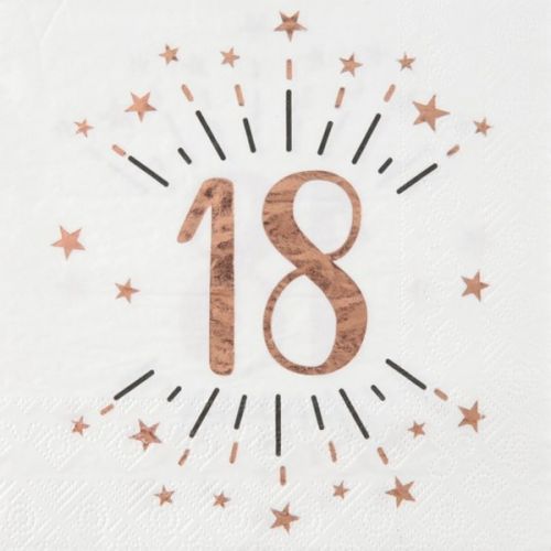 UBROUSKY papírové 18. narozeniny Rose Gold 10ks