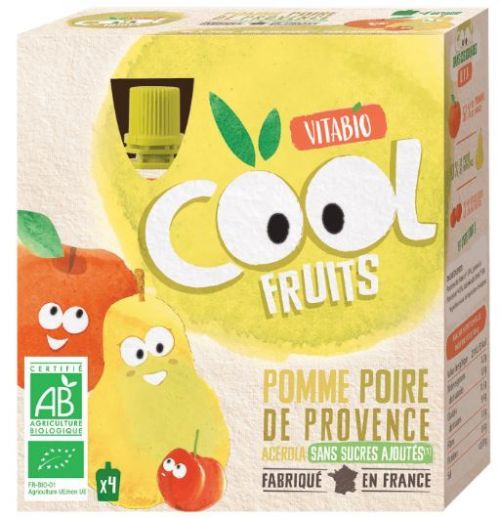 Vitabio Ovocné BIO kapsičky Cool Fruits jablko, hruška a acerola 4x90g