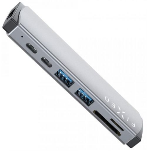 FIXED 7-portový hliníkový USB-C HUB Mac pro MacBooky FIXHU-MAC-GR, šedý
