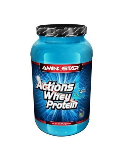 Aminostar Whey Protein Actions 65%, Strawberry, 2000g