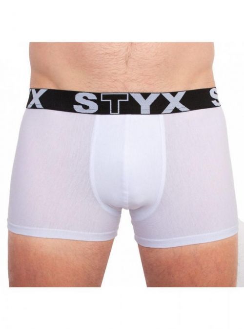 Pánské boxerky Styx sportovní guma bílé (G1061) XL, trenky / trenýrky