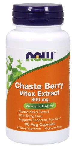 NOW® Foods NOW Chaste Berry Vitex Extract (Drmek obecný), 300 mg, 90 rostlinných kapslí
