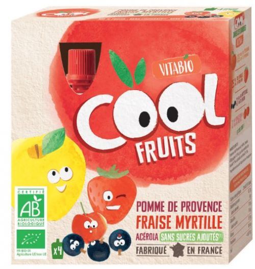 Vitabio Ovocné BIO kapsičky Cool Fruits jablko, jahody, borůvky a acerola 4x90g