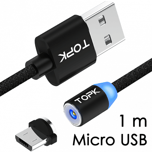 M5 - Magnetický USB kabel - Černý - Micro USB - 1 m