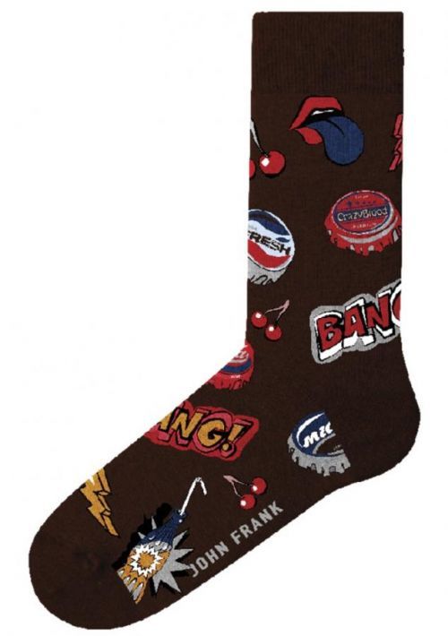 Pánské ponožky John Frank JFLSFUN80 UNI Hnědá